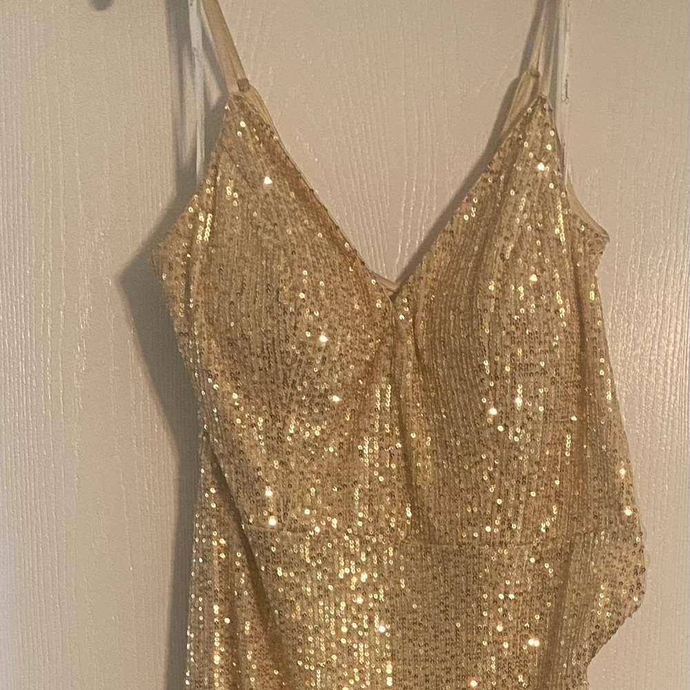 Gold Sequin Formal Dress